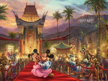 Mickey y Minnie en Hollywood Thomas Kinkade Pinturas al óleo